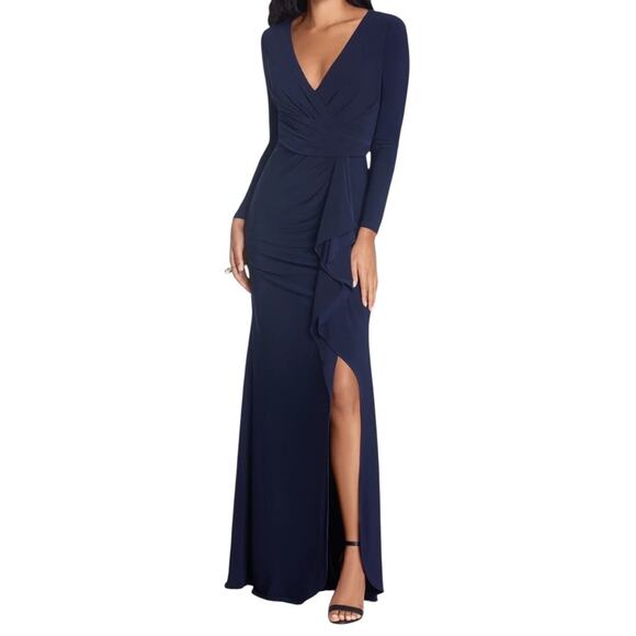 Alex Evenings Compression Column Tuck waist detail dress blue size 2 - Picture 1 of 8